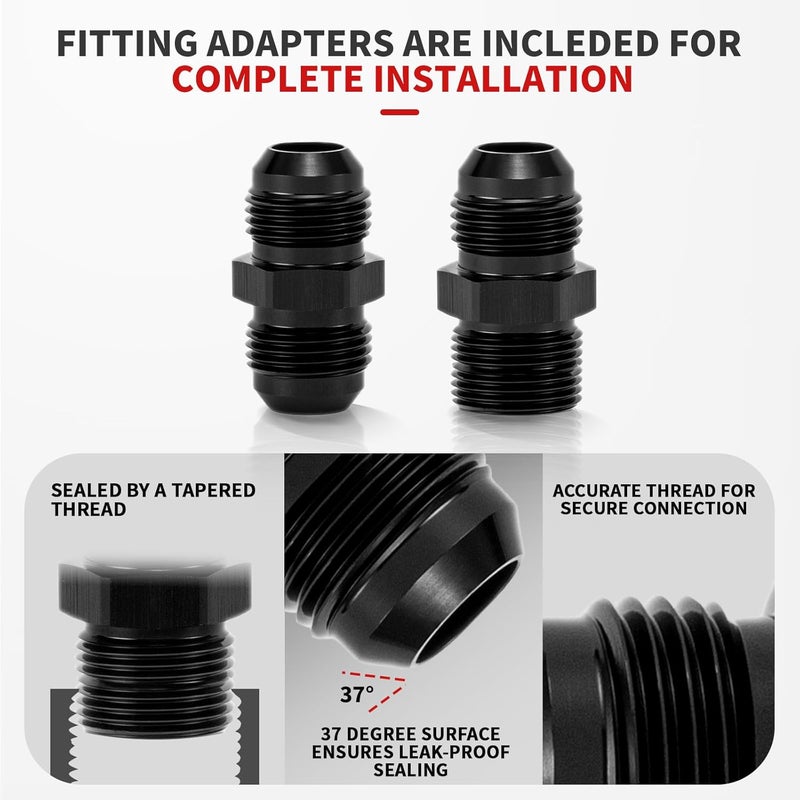 BRIFITOR 8AN PTFE Hose End Fittings Kit 0/45/90/180 Degree PTFE Fittings with Flare Anti-Leak AN8 Male Adapters,AN Wrench Protectors & Hose Assembly Tool For E85 Fuel Line,Black - Image 4
